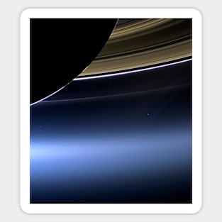 Earth and Moon from Saturn, Cassini image (C019/4438) Sticker